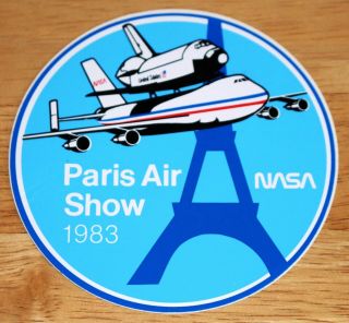 1983 Paris Air Show Nasa Space Shuttle Eiffel Tower Sticker