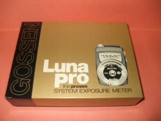 Vintage Gossen Luna Pro Light Meter W/leather Case & Lanyard - Box
