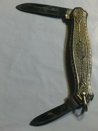 10 Kt Karat Gold Pat July 20 1915 Esemco Stainless Blade Pocket Knife Vintage