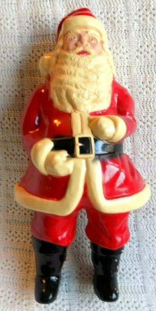 Vintage Hard Plastic Santa Claus Light Up Christmas Blow Mold Figure 17 " 1950 