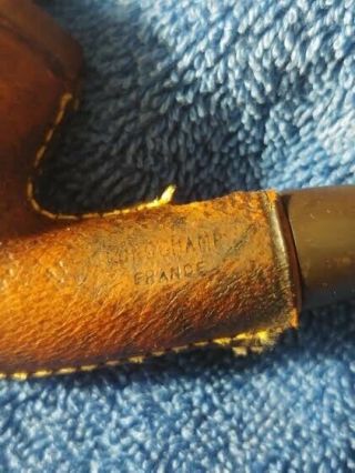 Vintage Longchamp France Pipe Leather.  Rough Guy Pipe.  Hard.