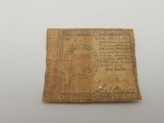 1779 $1 One Dollar Continental Currency Note Antique Paper Bill Money