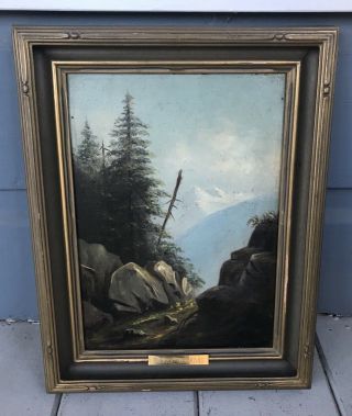Antique Listed California Artist John A.  Coultrup Sierra Nevada Oil Painting