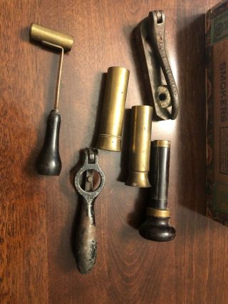 Antique Brass 12 Gauge Shotgun Shell Reloading Tools Primer Dram Bridgeport