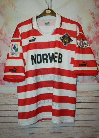 Vintage Wigan Warriors Rugby League 1995 /1996 Red Puma Home Shirt Xl Norweb