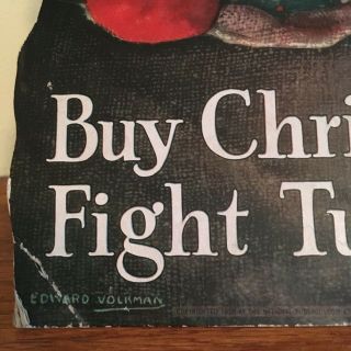 Antique 1920’s Buy Christmas Seals Fight Tuberculosis Die Cut Stand Up Sign 2