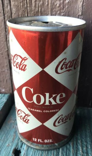 Vintage Diamond Coca Cola Pull Tab Flat Top Soda Can Coke 12 Ounce