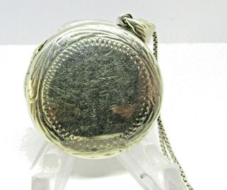 Vintage 925 Silver Engraved Locket Pendant And Chain Vgc