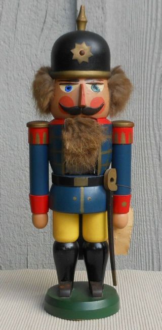 Vintage German Wooden Soldier Nutcracker 14 " Tall,  German Tag Still Attached