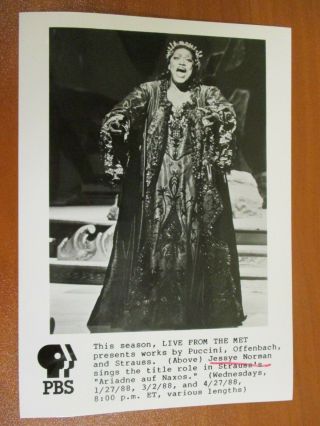 Vintage Glossy Press Photo Opera Singer Jessye Norman In Ariadne Auf Naxos 1988