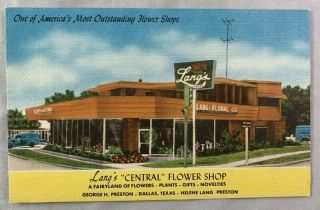 Vintage Dallas Texas Linen Advertising Postcard / Lang 
