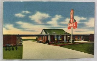 Vintage Dallas Texas Linen Advertising Postcard / Sun Set Motel