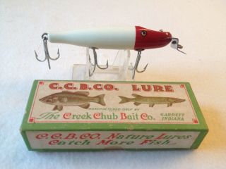 E,  Vintage Old Wood Creek Chub Pikie Fishing Lure 702 Red Head