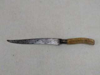 Vintage Antique German Antler Stag Horn Handle Hunting Rustic Knife 8 - 1/2 " Blade