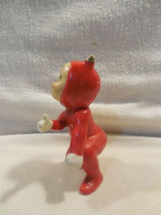 Vintage Japan Ceramic Red Devil Boy Figurine 3 3/4 