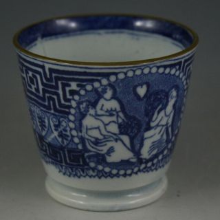 Antique Pottery Pearlware Blue Transfer Greek Series Cup 1815 Not Spode 2
