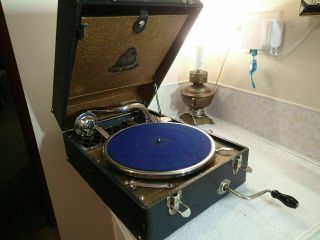 Antique Pollock Welker Gramophone Phonograph.  Portable Record Player Turntable