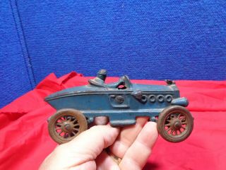Antique Toy Cast Iron Racer Race Car