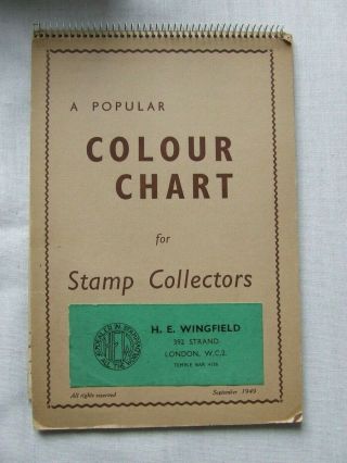 Vintage Colour Chart For Stamp Collectors,  Vgc