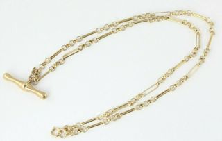 Antique Style 9ct Gold T - Bar Chain 18 "