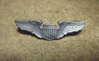Vintage Us Army Air Corps Pilot Wings Badge Pin 2 " Size