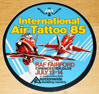 1985 Riat International Air Tattoo Raf Fairford Red Arrows Display Team Sticker
