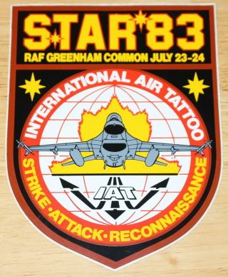 1983 Riat International Air Tattoo Raf Greenham Common F - 16 Star 83 Sticker