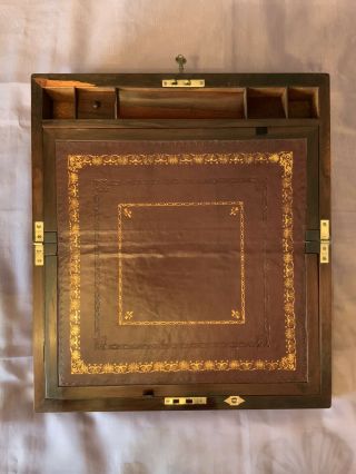 Victorian Writing Slope/ Box With Secret Drawers And Lock And Key