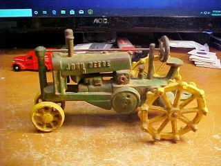 Vintage John Deere Cast Iron Toy Tractor