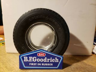 Vintage Rubber Tire Ashtray Stand For 6 ,  Or - Bf Goodrich First In Rubber Blue