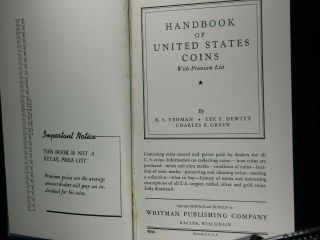 Vintage 1944 R.  S.  Yeoman Handbook of United States Coins Blue 3rd Edition PA347 2