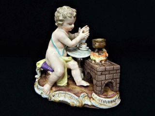 Antique Meissen Porcelain Germany Cherub Elements Fire Figure No: C.  97 1850 