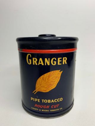 Vintage Granger Pipe Tobacco Tin Rough Cut Pointer Dog Advertising Can Tin