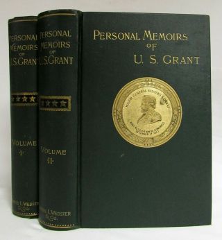 Antique 1888 Personal Memoirs Of U.  S.  Grant Civil War 2 Vol Set Americana
