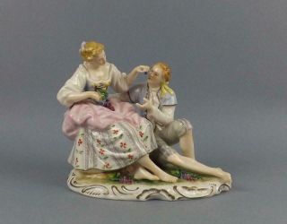 Antique Porcelain Dresden German Rudolf Kammer Figure Romantic Pare By Volkstedt