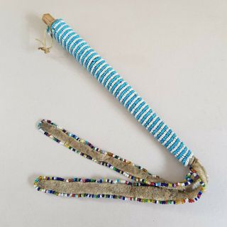 Antique Central Plains (likely Sioux/ Dakota) Beaded Awl Case,  Ca.  1890 - 1910.