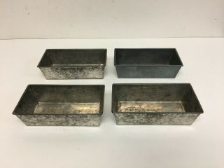 4 Vintage Loaf Pans 3 Ovenex 1 Bake King Tin Folded Edge 7 - 1/2 " X 3 - 3/4 " X 2 - 1/8