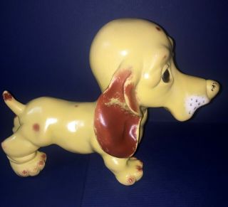 Vintage Rubber Toy Squeak Dog Daschund Basset Ledra Ma M.  Dep Mod Dep Italy