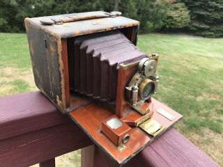 Antique Rochester Optical Premo B Camera Red Bellow Victor Lens Brass Cool