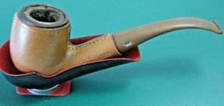Vintage Kiko Smoking Pipe No.  8 Bent Leather Clad Meersham - Made In Tanzania
