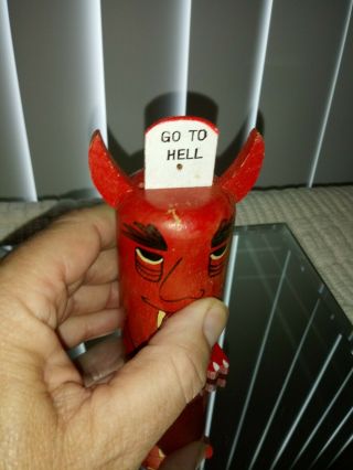 Popsie - Pride Creations - Red Devil - Go to Hell Sign - Vintage Mid Century 60s 3