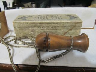 Vintage Ken Martin Goose Call With Box And Lanyard Missing Mouth Piece