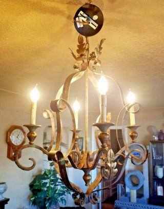 Currey and Company French Antique Style Rustic Chandelier 2002 9737 2
