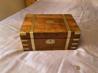 Victorian Writing Slope/ Box With Secret Drawers And Lock & Key