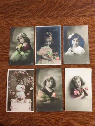 Vintage Postcard Real Photo (6) Girls