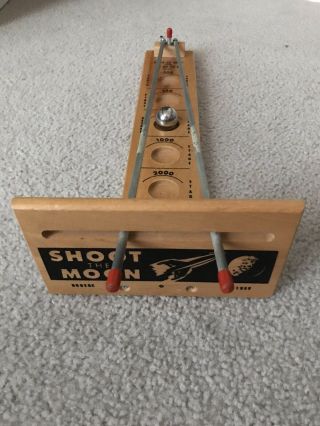 Vintage 1959 Shoot The Moon Marble Game Wood Toy 50’s Old