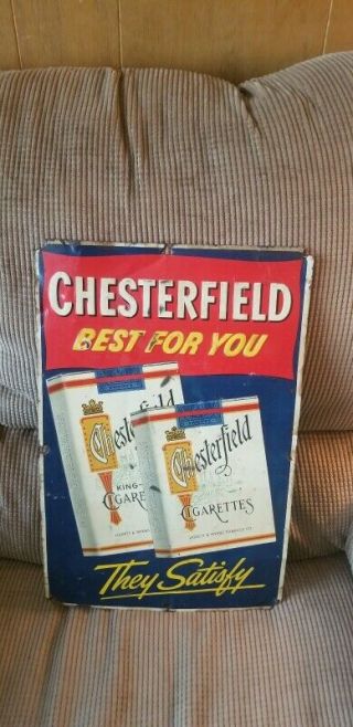 Vintage Advertising Metal Sign.  Chesterfield Cigarettes.