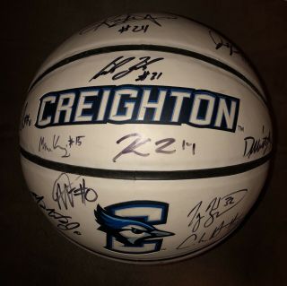 Creighton Bluejays Autographed Team Basketball Justin Patton Khyri Thomas Auto