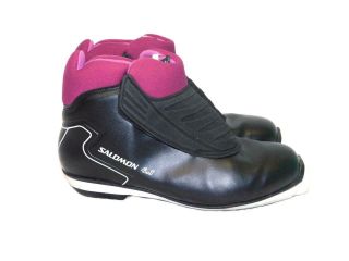 Vintage Salomon 4.  1 Size 44 Sns Profil Cross Country Ski Boots Black Purple