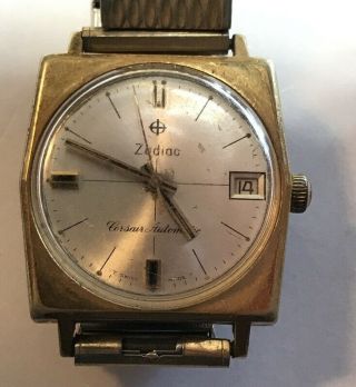Vintage Zodiac (Corsair) Automatic Men Wrist Watch W/Band 2